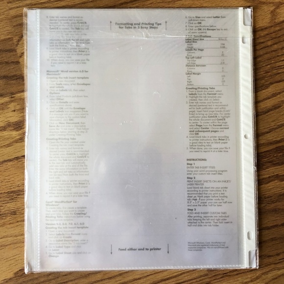 Sheet Protectors with Index Tabs - Picture 3 of 8